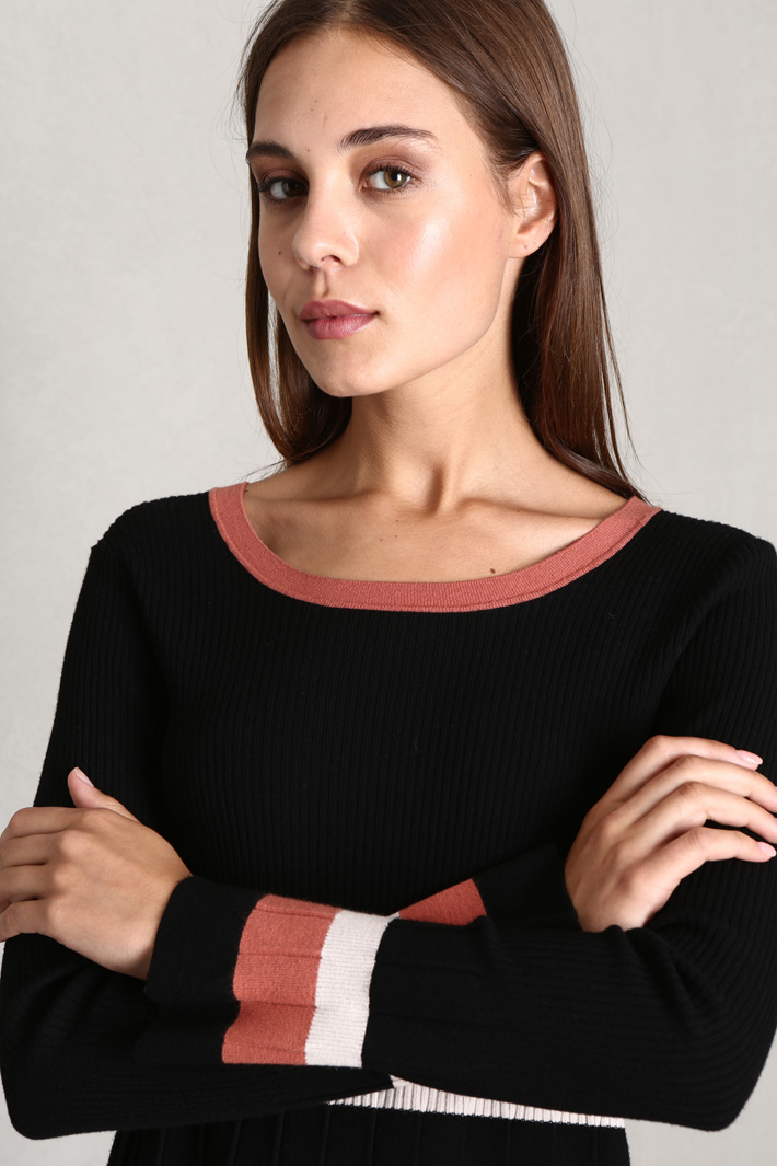 Maglia svasata al fondo - NERO TERRACOTTA CIPRIA - Fashion Market - 3