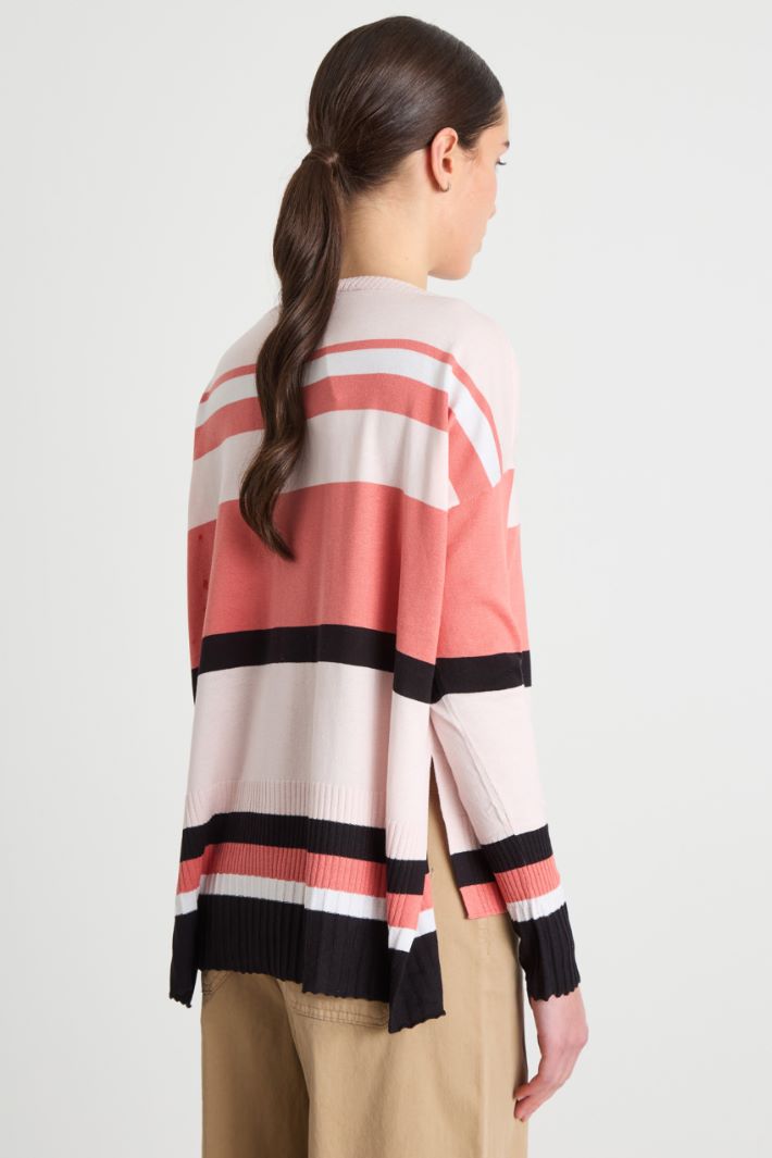 Maglia over in cotone e seta - ROSA - Fashion Market - 4