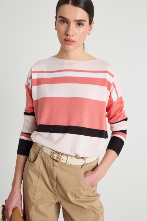 Maglia over in cotone e seta - Fashion Market