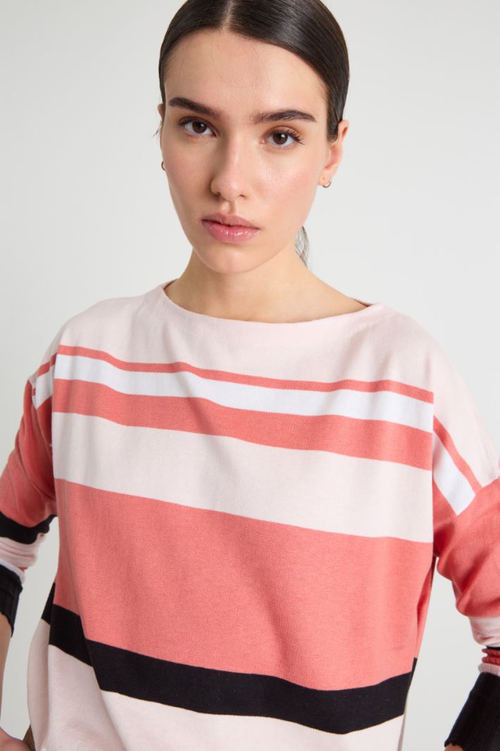 Maglia over in cotone e seta - ROSA - Fashion Market - 3