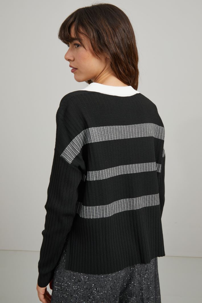 Maglia in viscosa - NERO PANNA - Fashion Market - 4