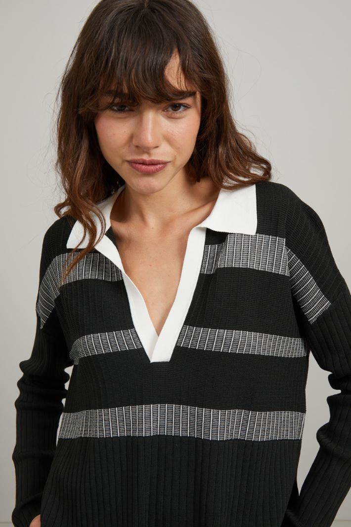 Maglia in viscosa - NERO PANNA - Fashion Market - 3