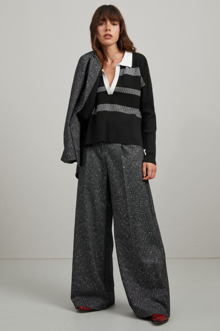 Maglia in viscosa - NERO PANNA - Fashion Market