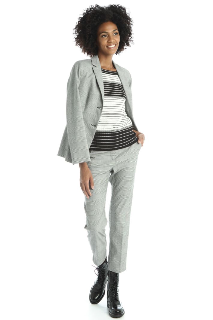 Maglia in cotone e seta - NERO BIANCO - Fashion Market - 3