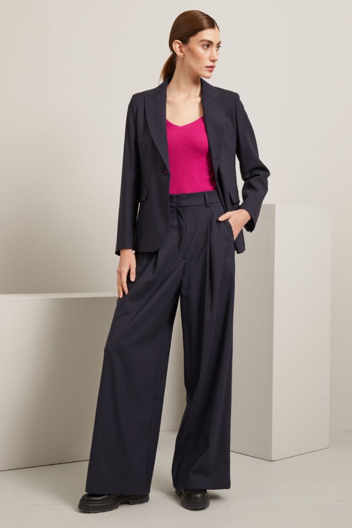 Maglia con scollo a V - MAGENTA - Fashion Market