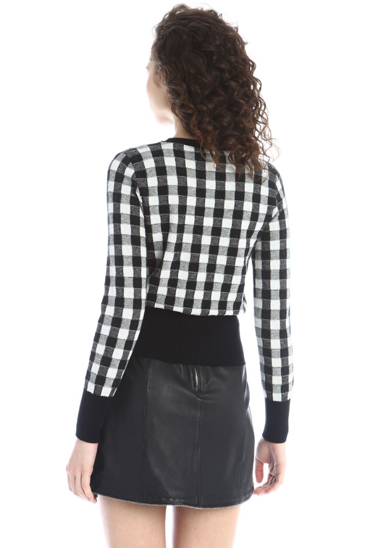 Maglia semiaderente jacquard - GRIGIO BIANCO NERO - Fashion Market - 2
