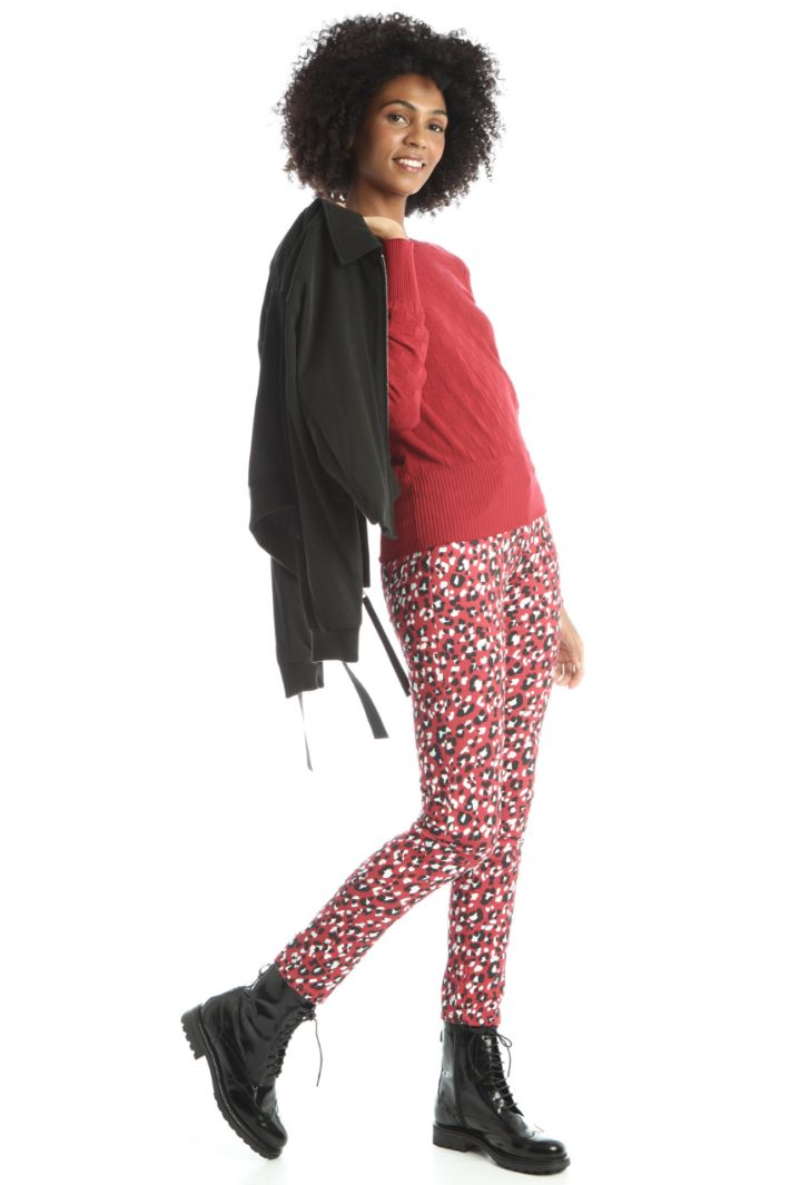 Maglia semiaderente jacquard - bordeaux - Fashion Market - 5