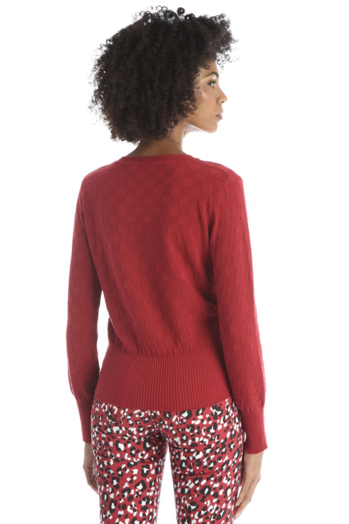Maglia semiaderente jacquard - bordeaux - Fashion Market - 4