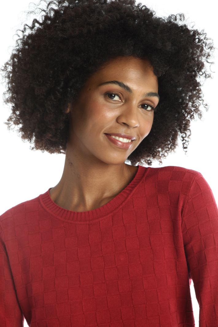 Maglia semiaderente jacquard - bordeaux - Fashion Market - 3