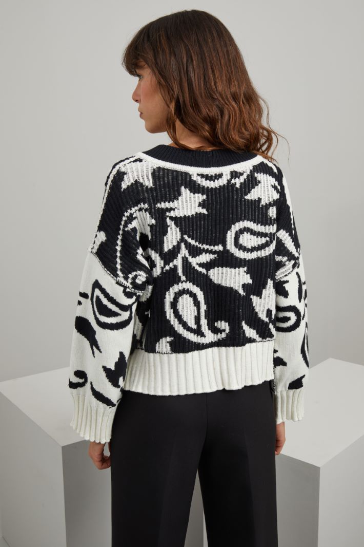 Maglia in cotone - NERO PANNA - Fashion Market - 4