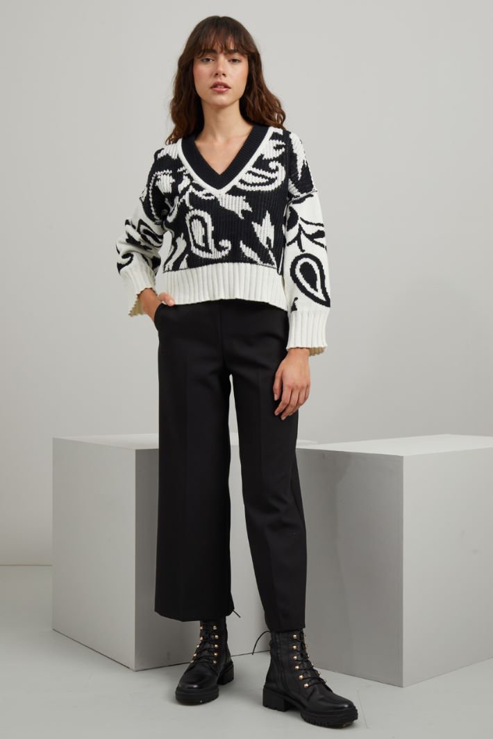 Maglia in cotone - NERO PANNA - Fashion Market