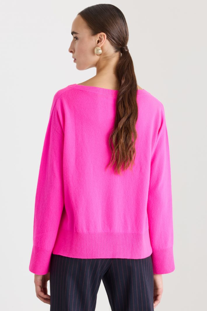 Maglia in lana e cashmere - FUXIA - Fashion Market - 4