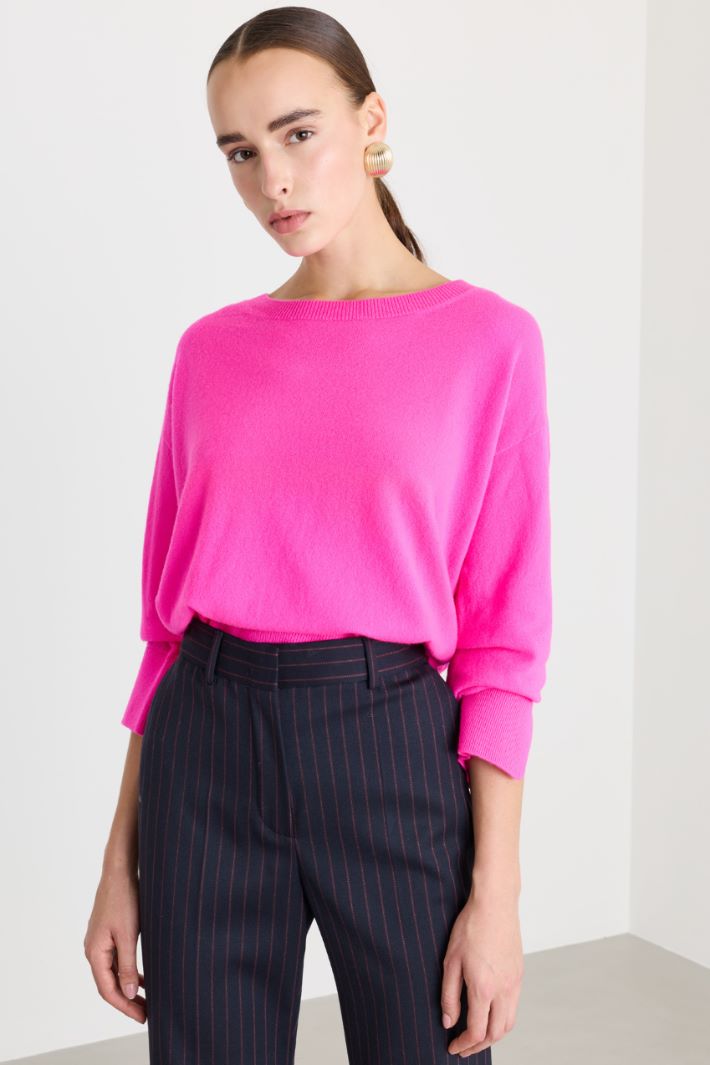 Maglia in lana e cashmere - FUXIA - Fashion Market - 2