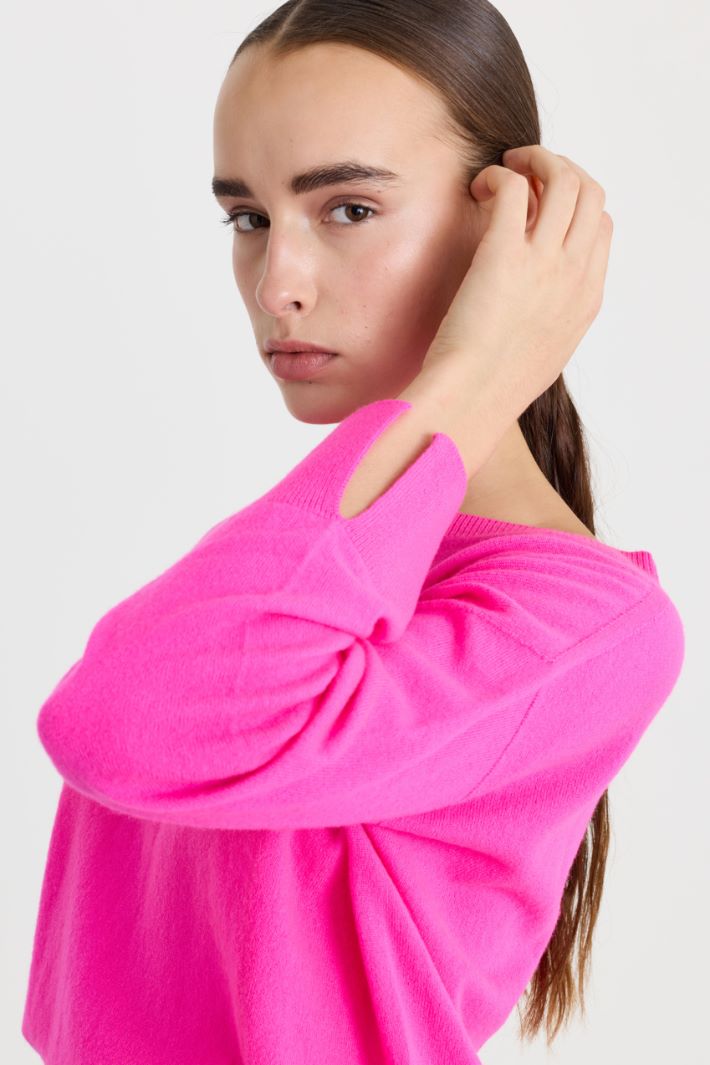 Maglia in lana e cashmere - FUXIA - Fashion Market - 3