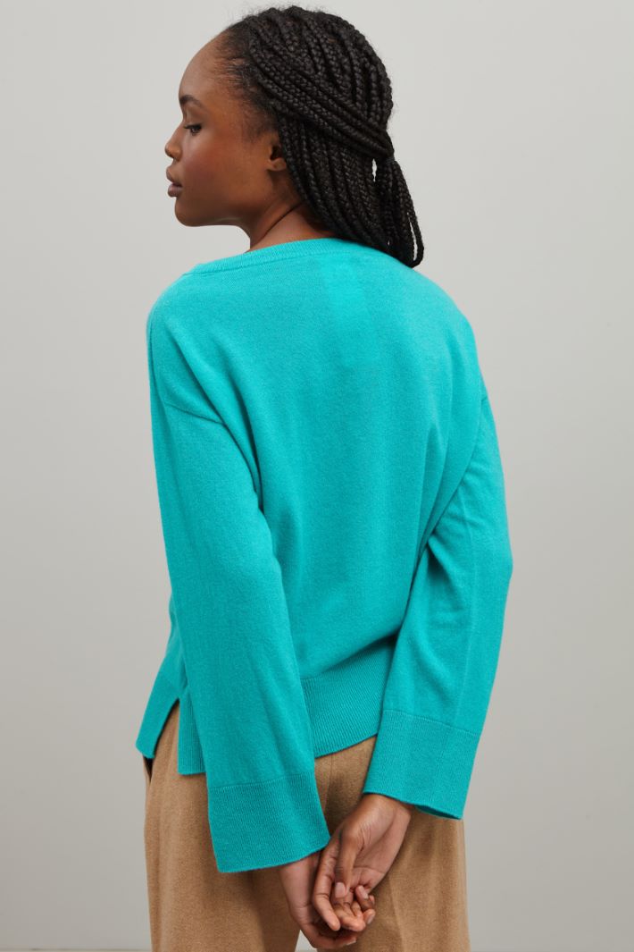 Maglia in lana e cashmere - TURCHESE - Fashion Market - 4