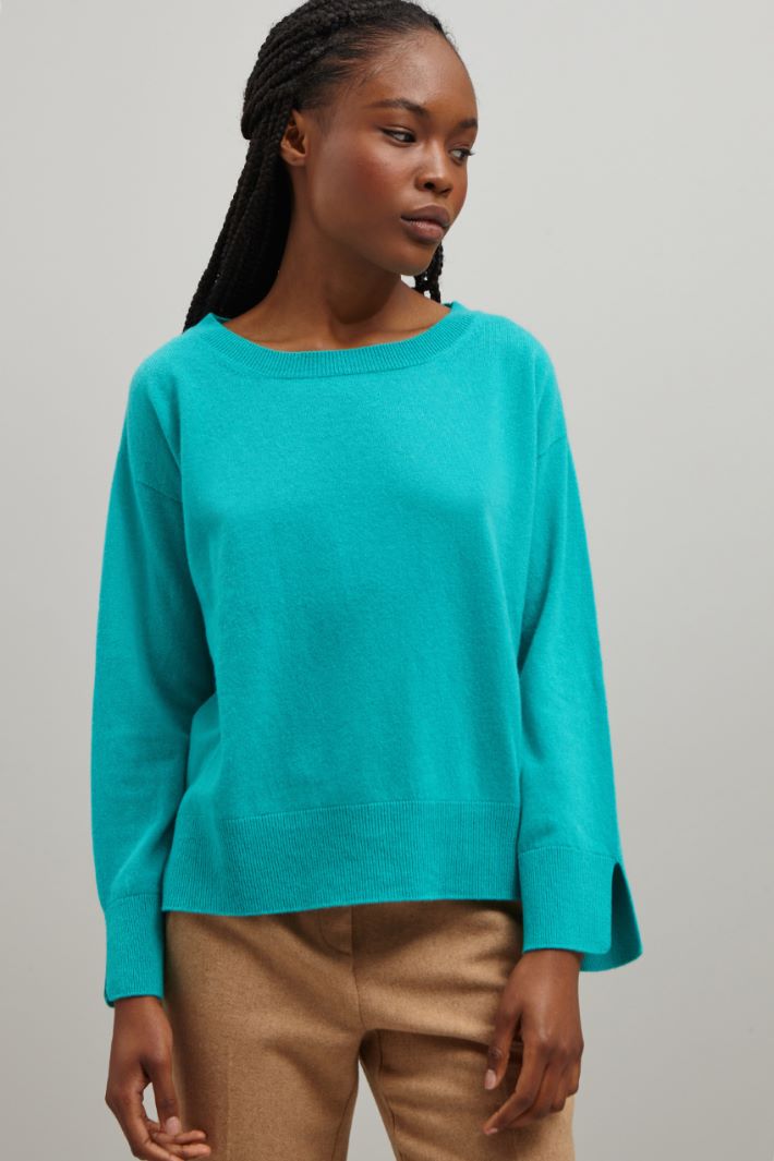 Maglia in lana e cashmere - TURCHESE - Fashion Market - 2