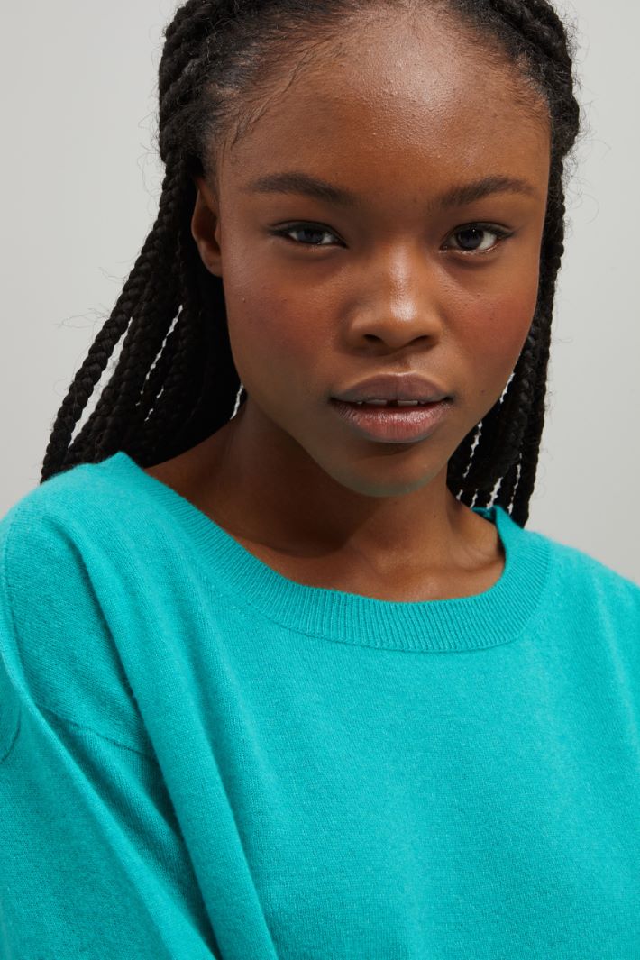 Maglia in lana e cashmere - TURCHESE - Fashion Market - 3