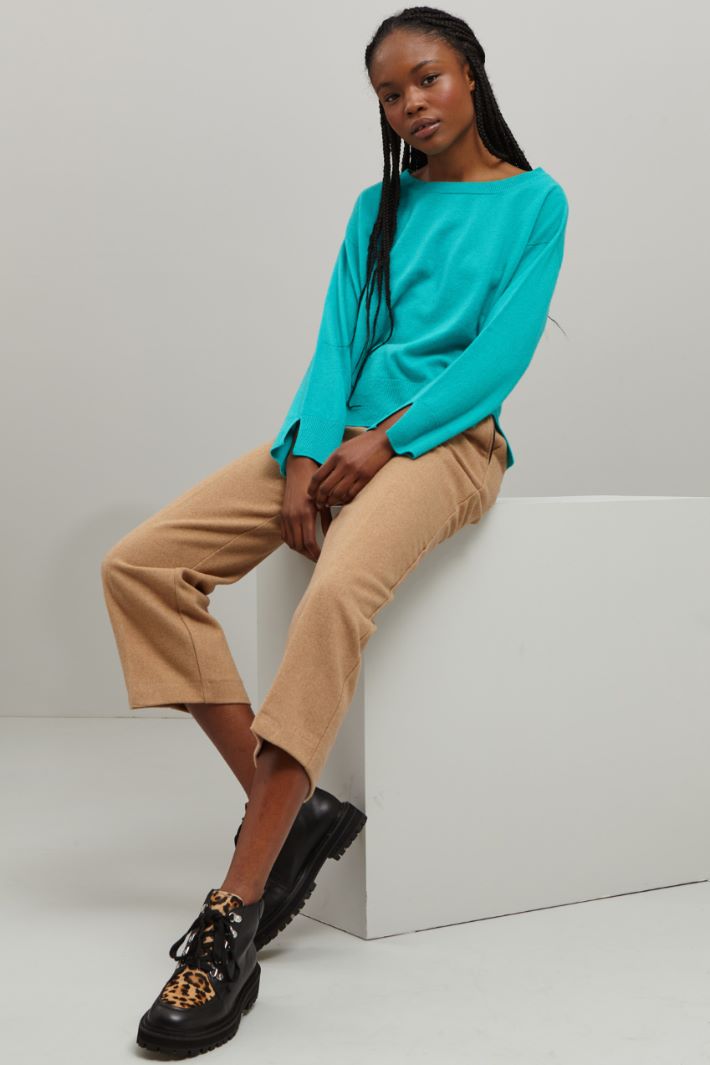 Maglia in lana e cashmere - TURCHESE - Fashion Market
