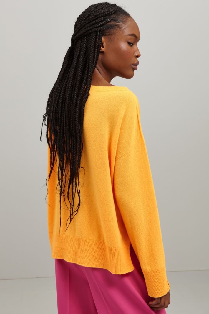 Maglia in lana e cashmere - ARANCIONE FLUO - Fashion Market - 4