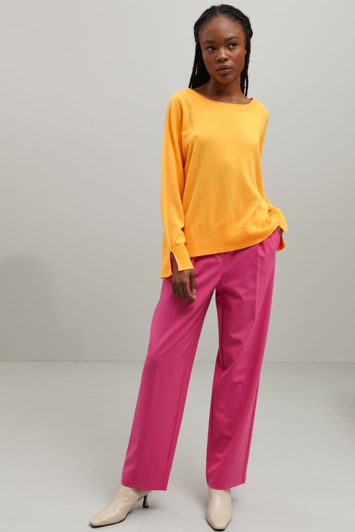 Maglia in lana e cashmere - ARANCIONE FLUO - Fashion Market