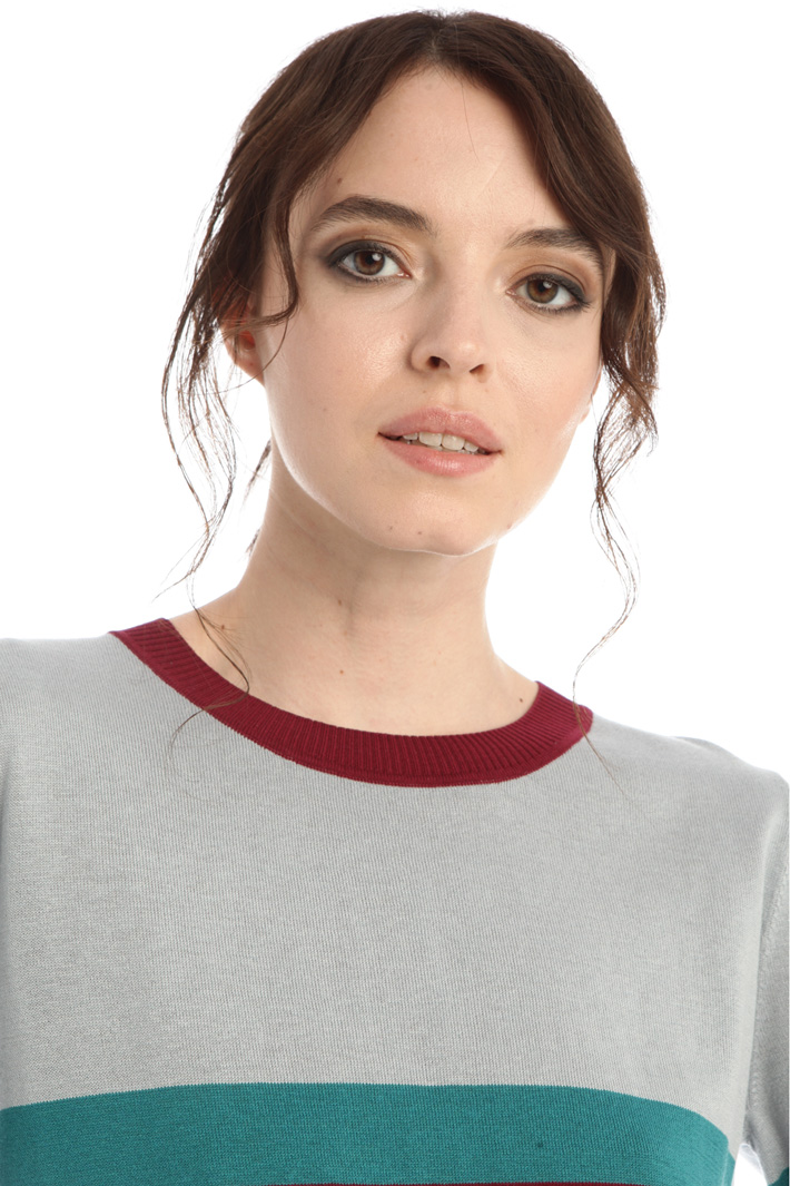 Maglia in seta e cotone - PRUGNA PETROLIO - Fashion Market - 3