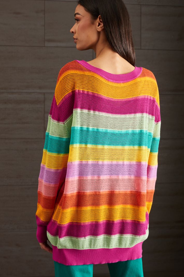 Maglia traforata - MAGENTA GIALLO VERDE - Fashion Market - 4
