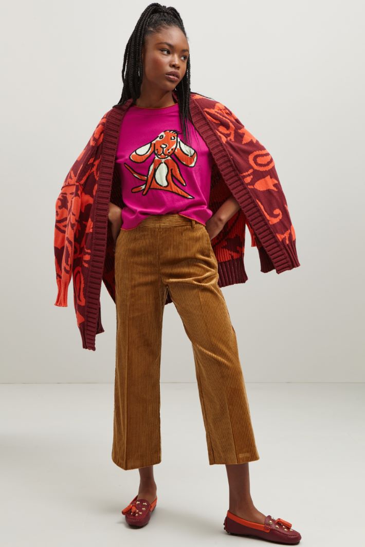 Maglia con profili a contrasto - FUCSIA ARANCIONE - Fashion Market