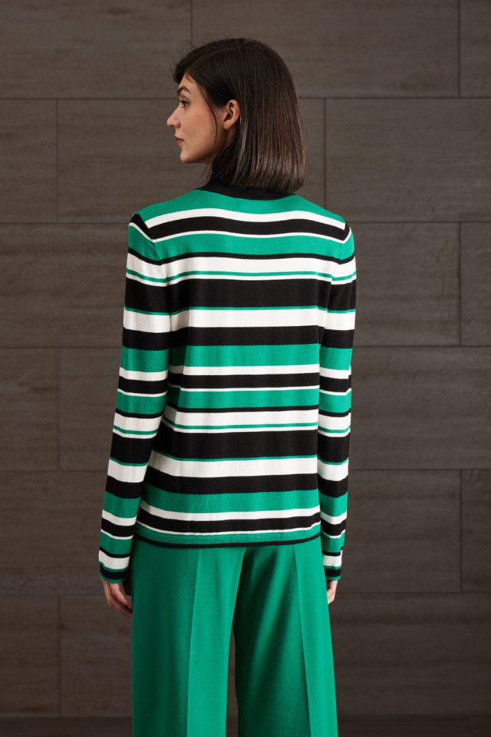 Dolcevita in viscosa - VERDE NERO BIANCO - Fashion Market - 4
