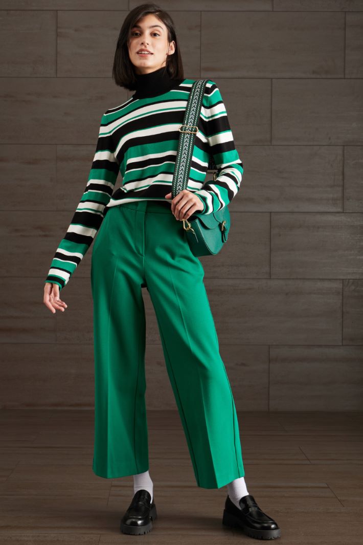Dolcevita in viscosa - VERDE NERO BIANCO - Fashion Market