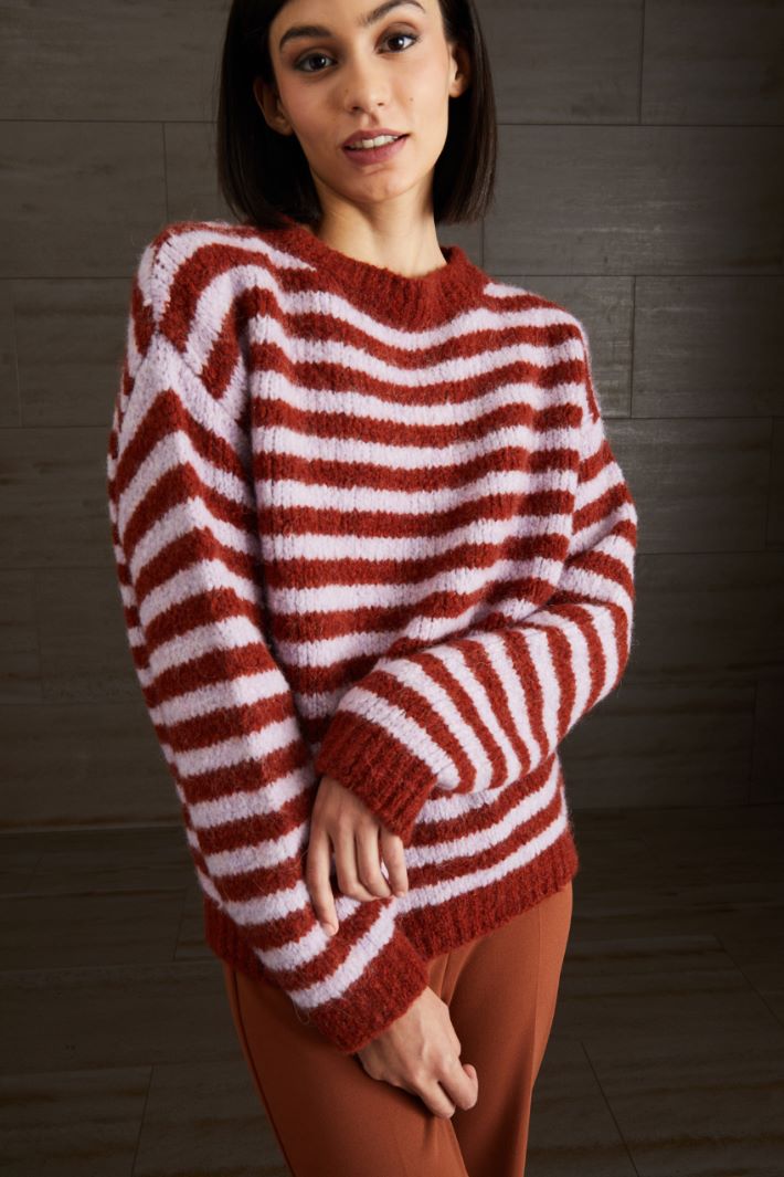 Maglia in lana e alpaca - MATTONE LILLA - Fashion Market - 3