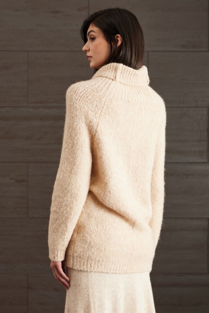 Maglia in lana e alpaca - BEIGE - Fashion Market - 4