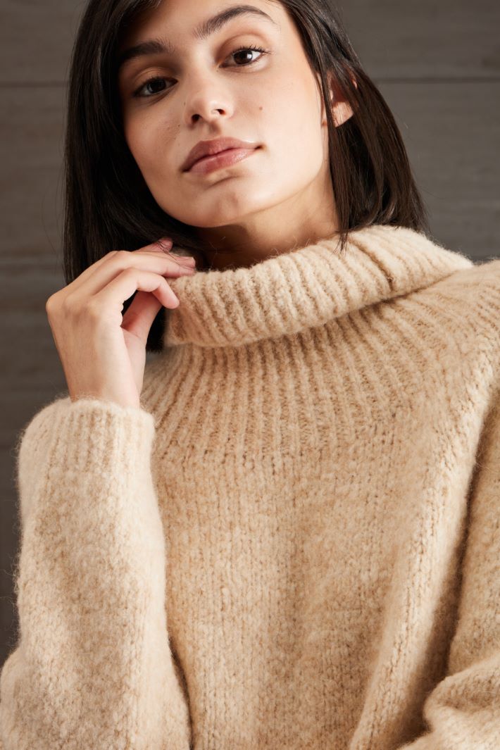 Maglia in lana e alpaca - BEIGE - Fashion Market - 3