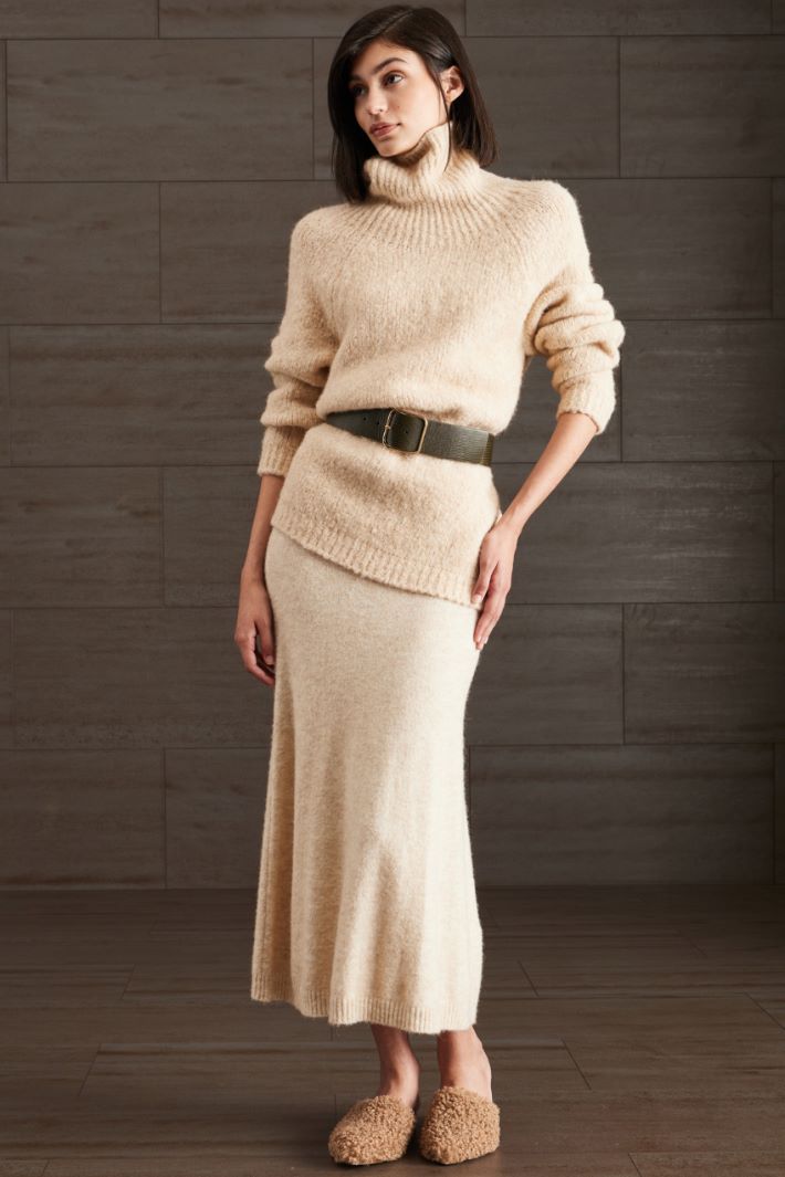 Maglia in lana e alpaca - BEIGE - Fashion Market