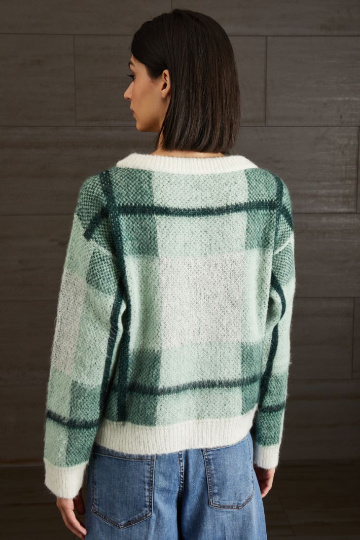 Maglia in mohair - VERDE BIANCO - Fashion Market - 4