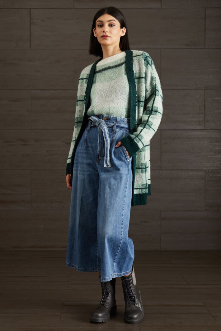Maglia in mohair - VERDE BIANCO - Fashion Market