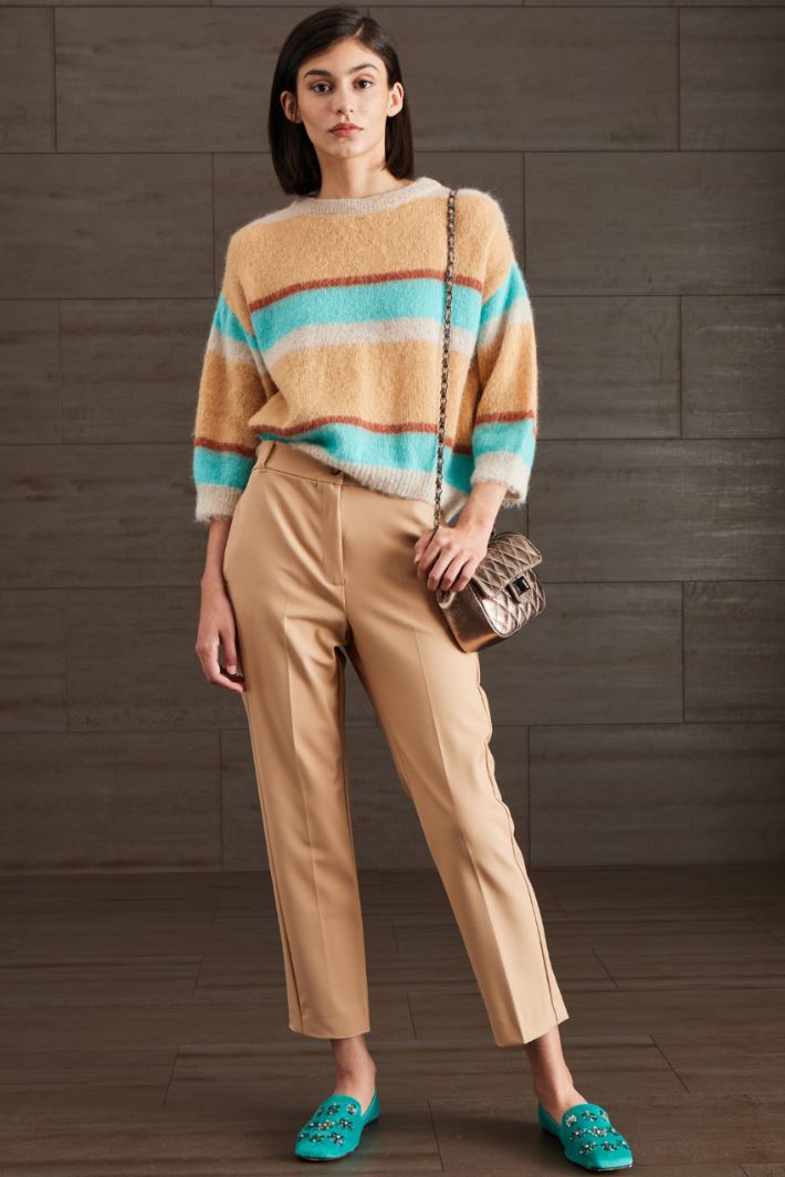 Maglia in mohair - CAMMELLO AZZURRO ECRU - Fashion Market