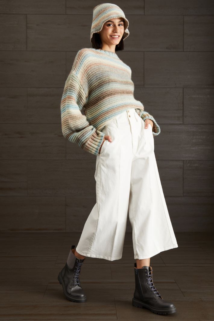 Maglia morbida in lana - AZZURRO ROSA MARRONE - Fashion Market