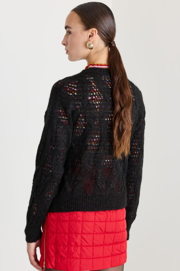 Maglia morbida a trecce - NERO - Fashion Market - 4