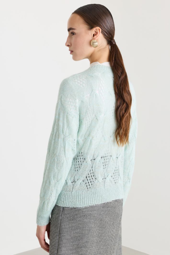 Maglia morbida a trecce - VERDE - Fashion Market - 4