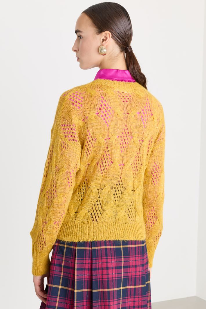 Maglia morbida a trecce - ARANCIONE - Fashion Market - 4