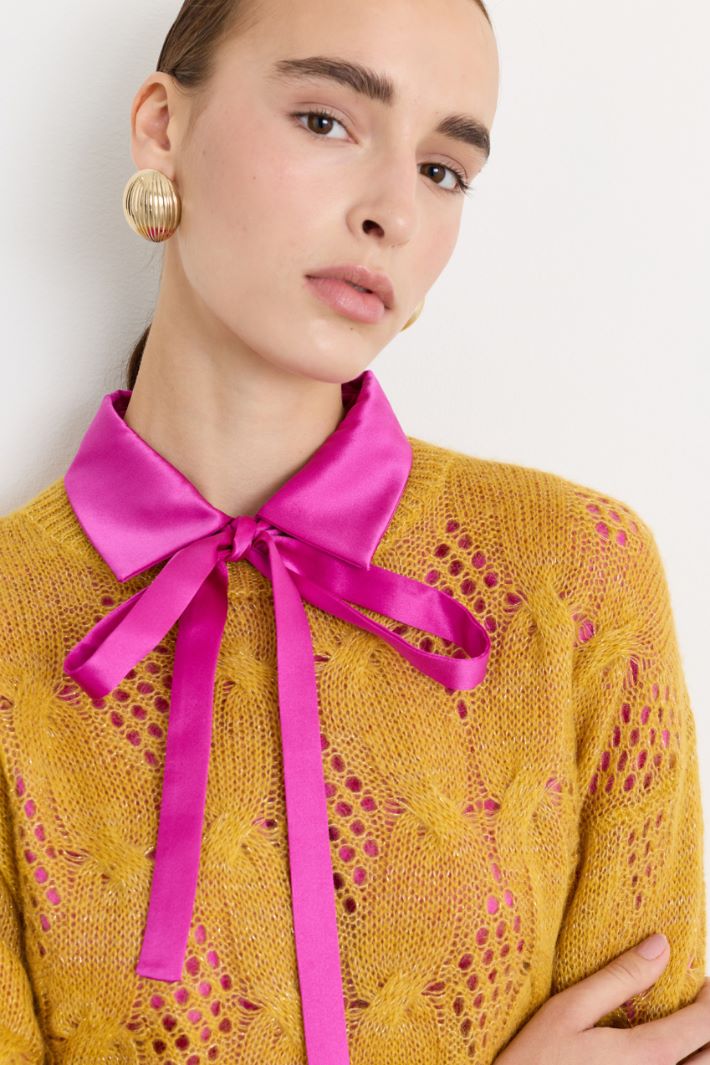 Maglia morbida a trecce - ARANCIONE - Fashion Market - 3