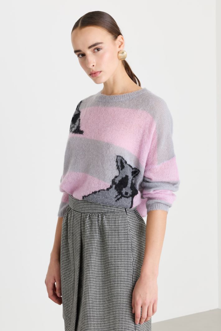 Maglia con disegni intarsiati - GRIGIO ROSA - Fashion Market - 2