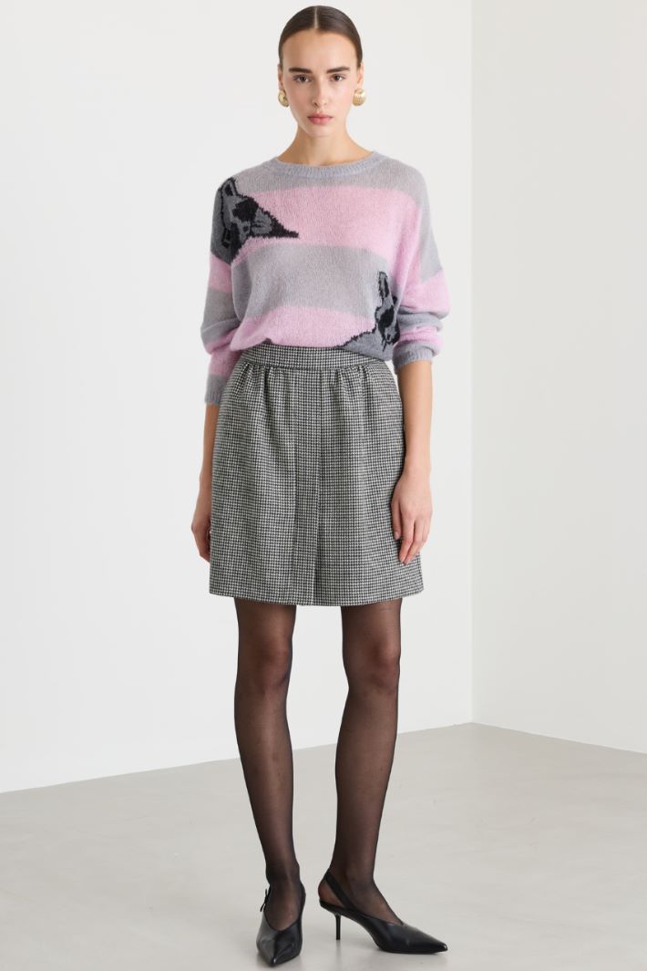 Maglia con disegni intarsiati - GRIGIO ROSA - Fashion Market