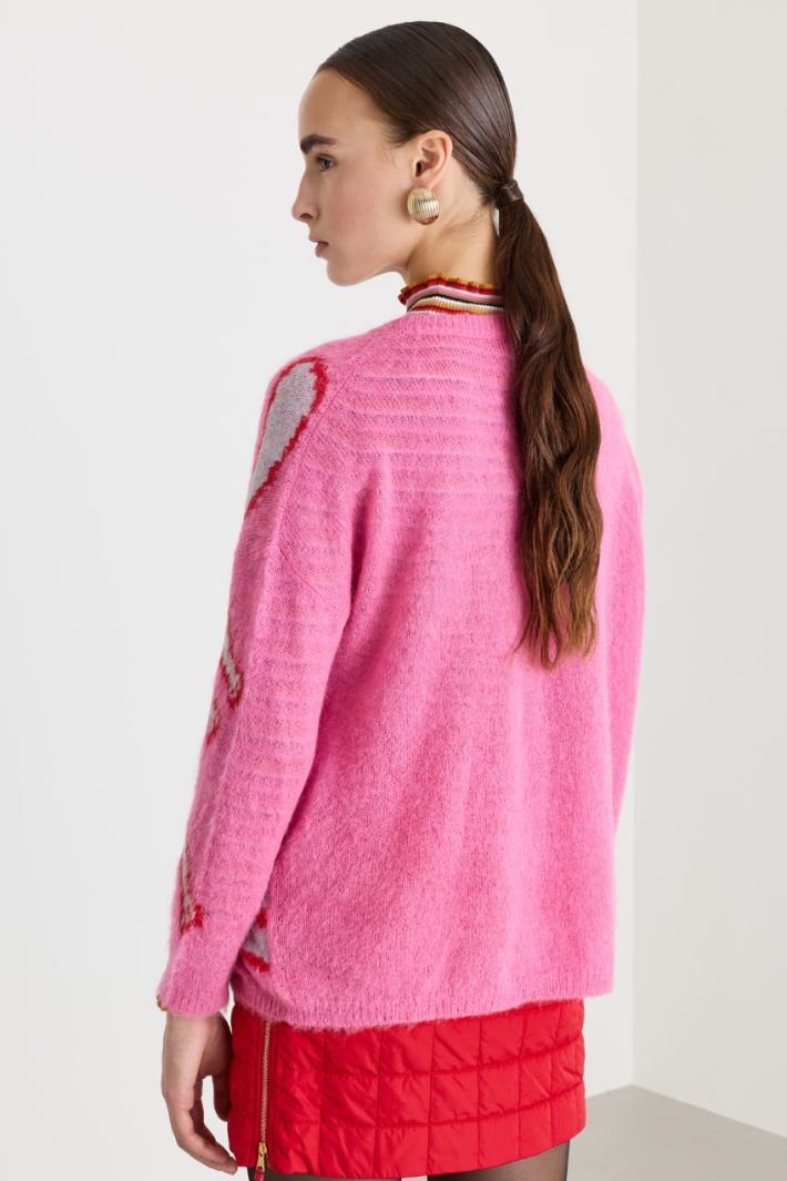 Maglia con disegni intarsiati - ROSA - Fashion Market - 4