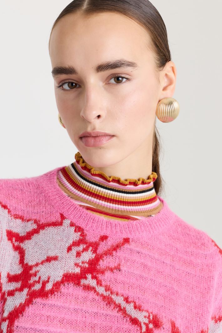 Maglia con disegni intarsiati - ROSA - Fashion Market - 3