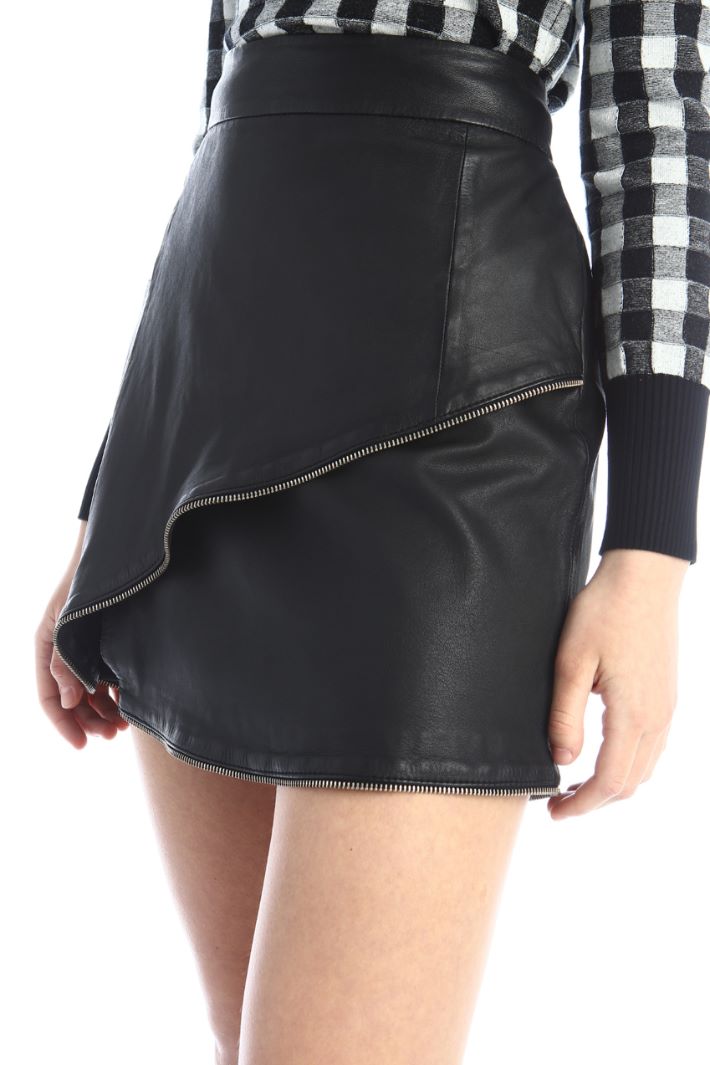 Minigonna in vera pelle - NERO - Fashion Market - 3