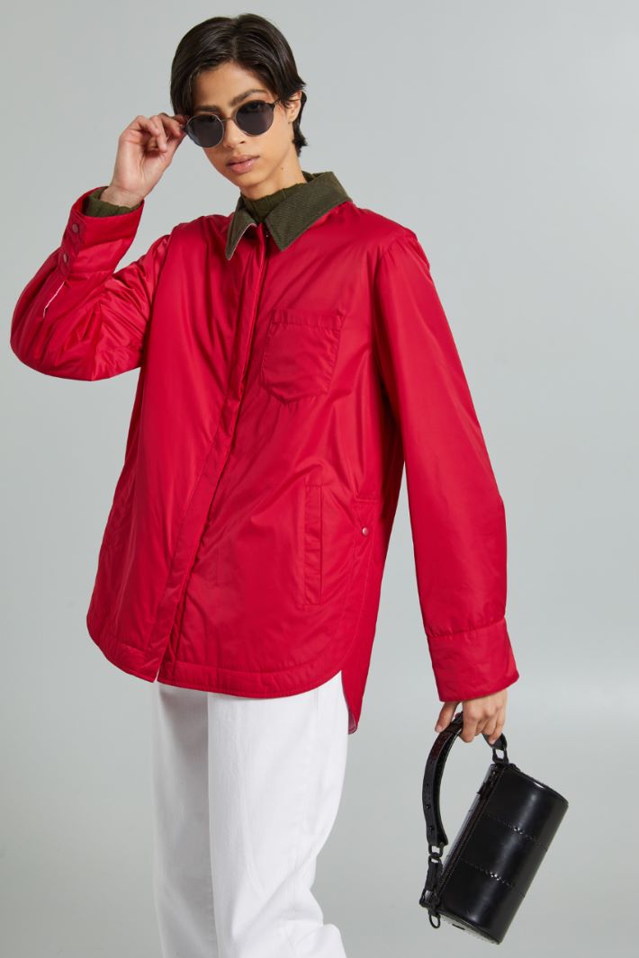 Giacca a camicia imbottita - ROSSO VERDE ROSA - Fashion Market