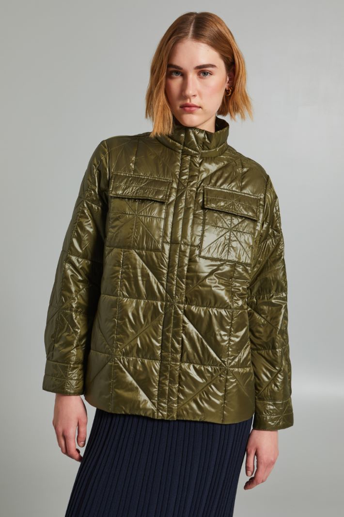 Imbottito con cintura - VERDE MILITARE - Fashion Market - 2