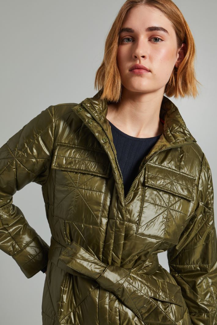 Imbottito con cintura - VERDE MILITARE - Fashion Market - 3
