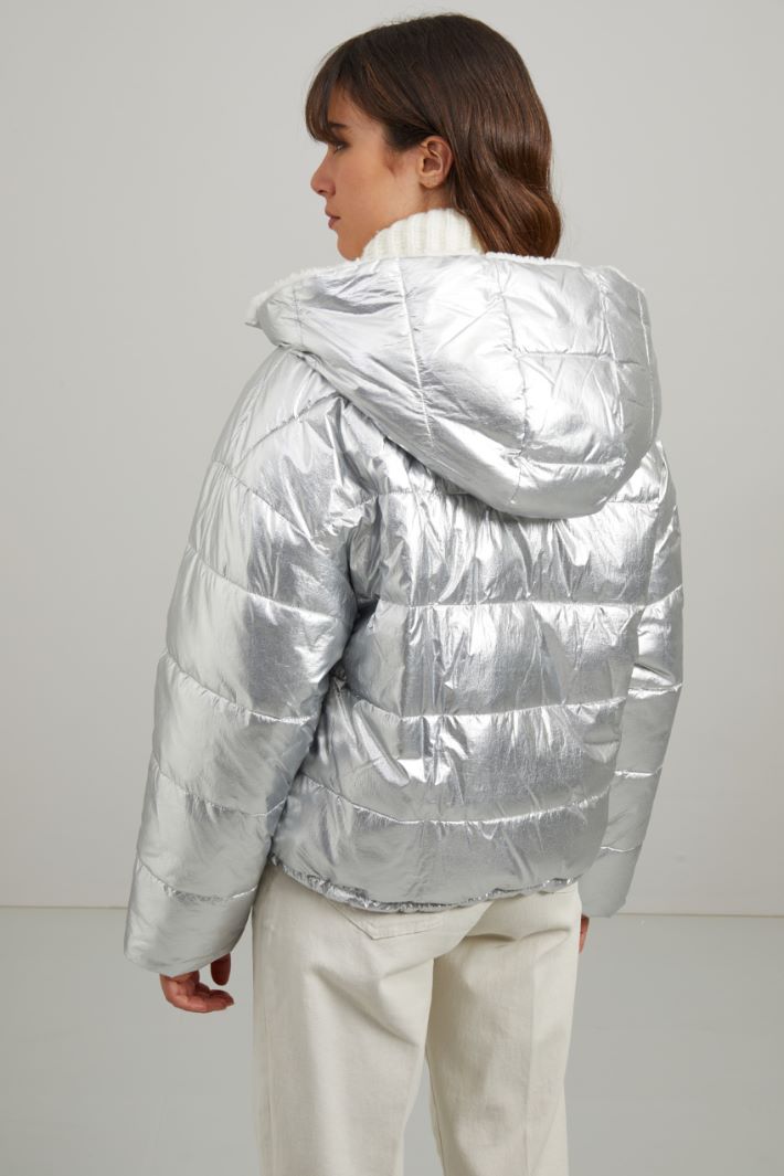 Imbottito corto reversibile - ARGENTO BIANCO - Fashion Market - 5
